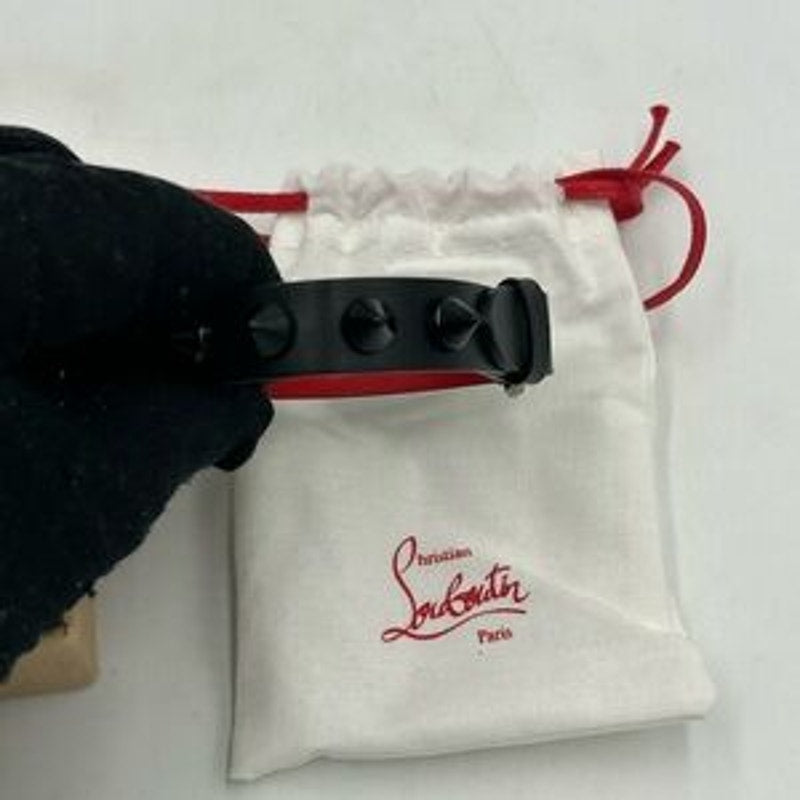 Christian Louboutin Loubilink calf leather Black Studded Bracelet