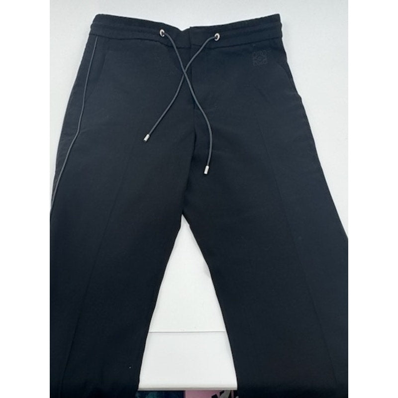 Men's Loewe NWT Black Piped-Trim Wool Track Pants Size 50