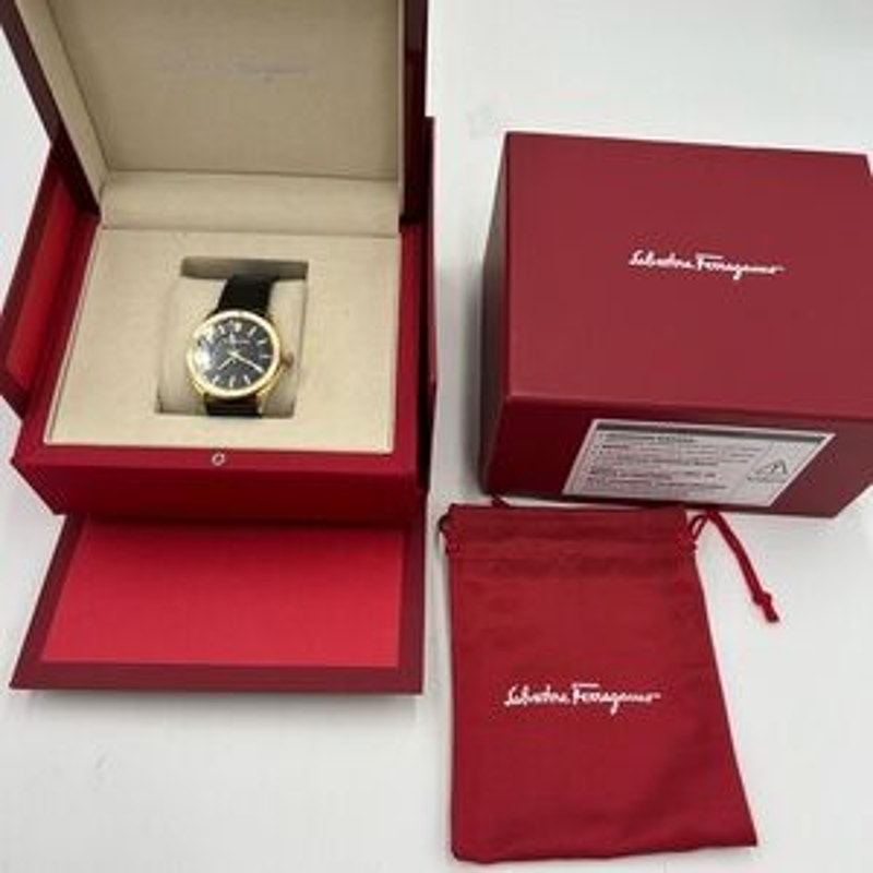 Men's Salvatore Ferragamo, Swiss watch 42 mm black strap NWT