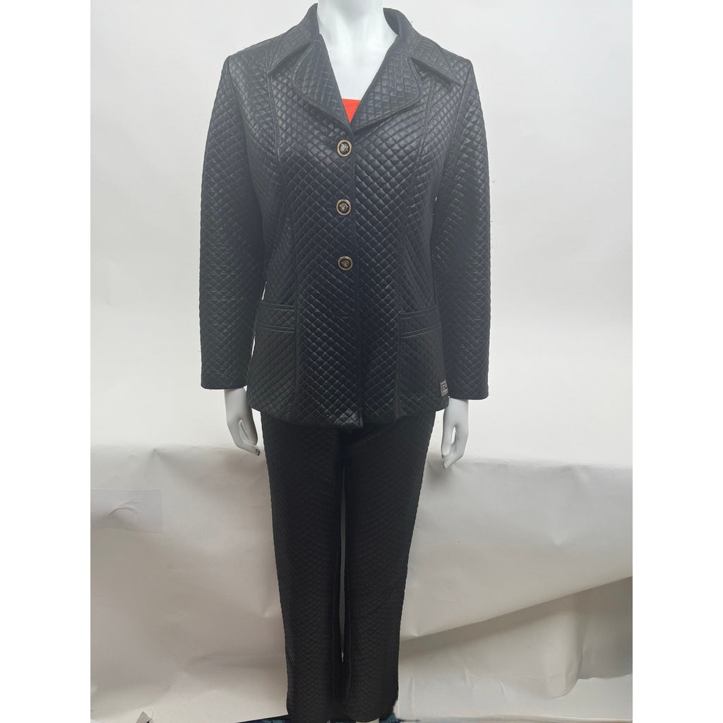 Versace Jeans Couture Women's Black Jacket and Pants Pantsuit with Belt – Size M
