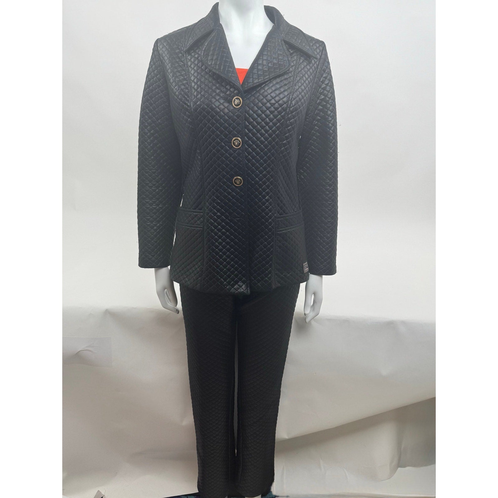 Versace Jeans Couture Women's Black Jacket and Pants Pantsuit with Belt – Size M