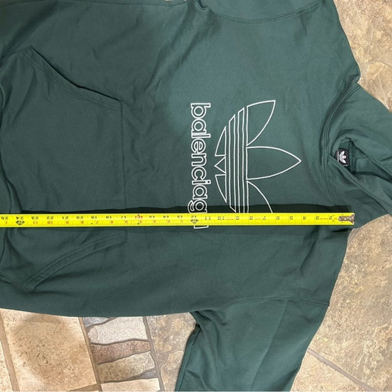 Men's Balenciaga X Adidas, large fit cotton hoodie size large