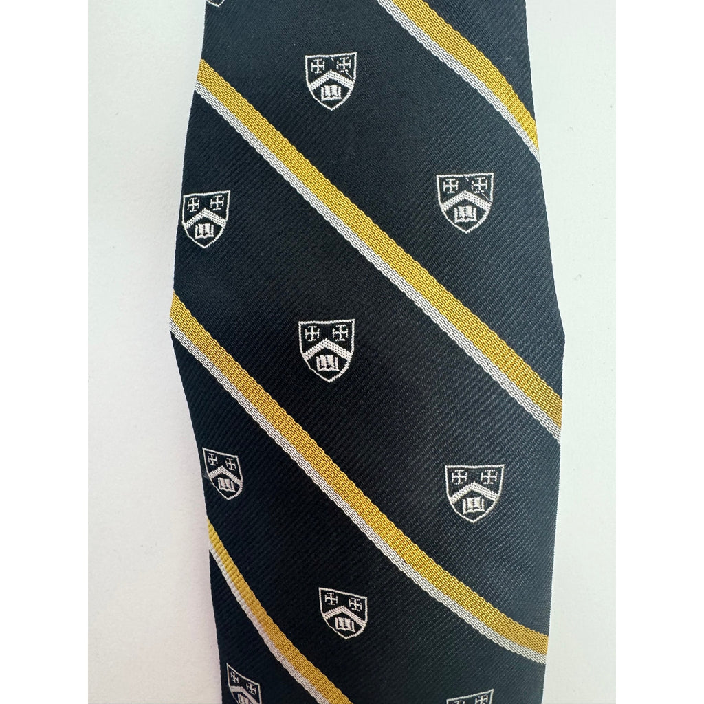 Ralph Lauren Men's NWOT Black & Yellow Crest Silk Tie Made in Italy