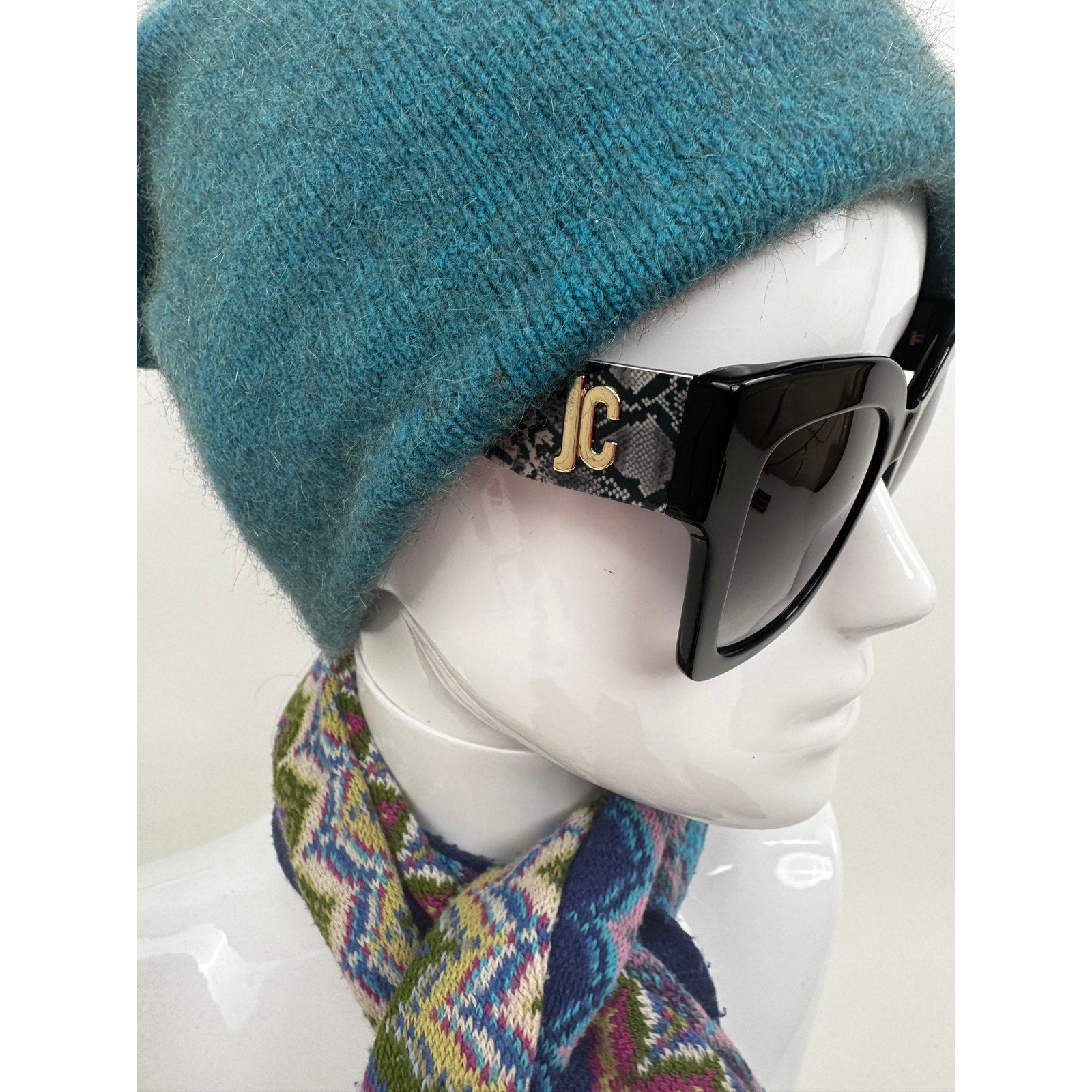 Just Cavalli NWOT Logo Plaque Reptile Arm SJC019K Oversized Limo Tint Sunglasses