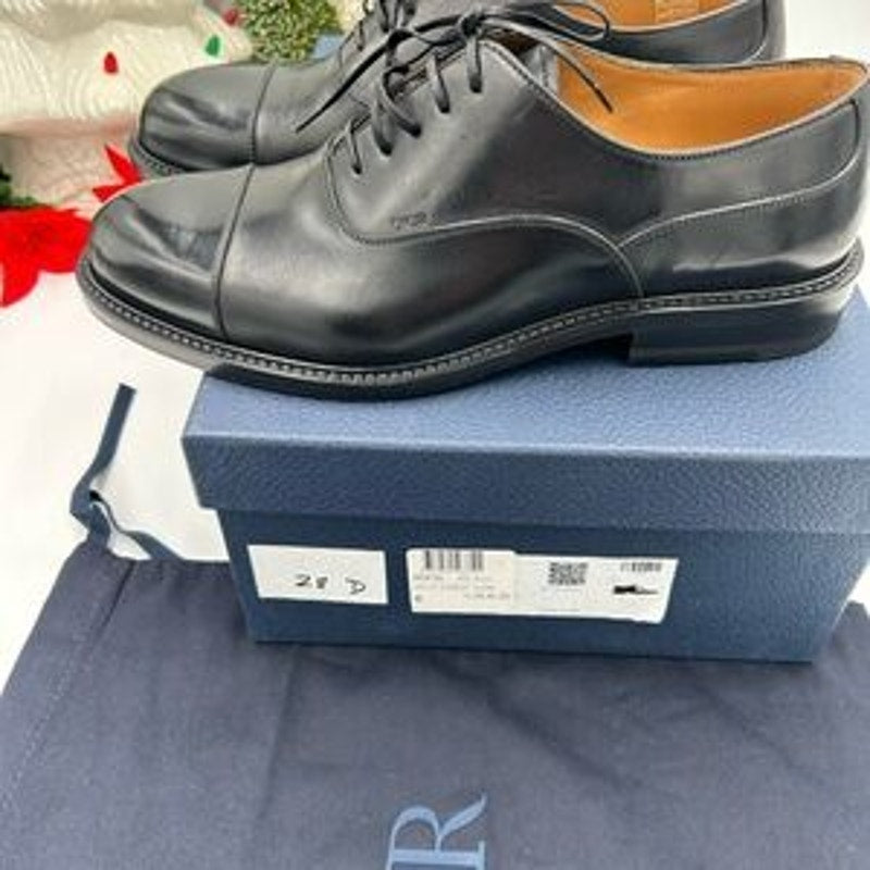 Dior Men's embassy, Black Leather Oxford Shoes size 42 made in Italy