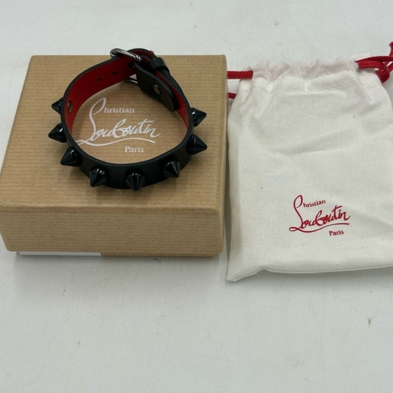 Christian Louboutin Loubilink calf leather Black Studded Bracelet
