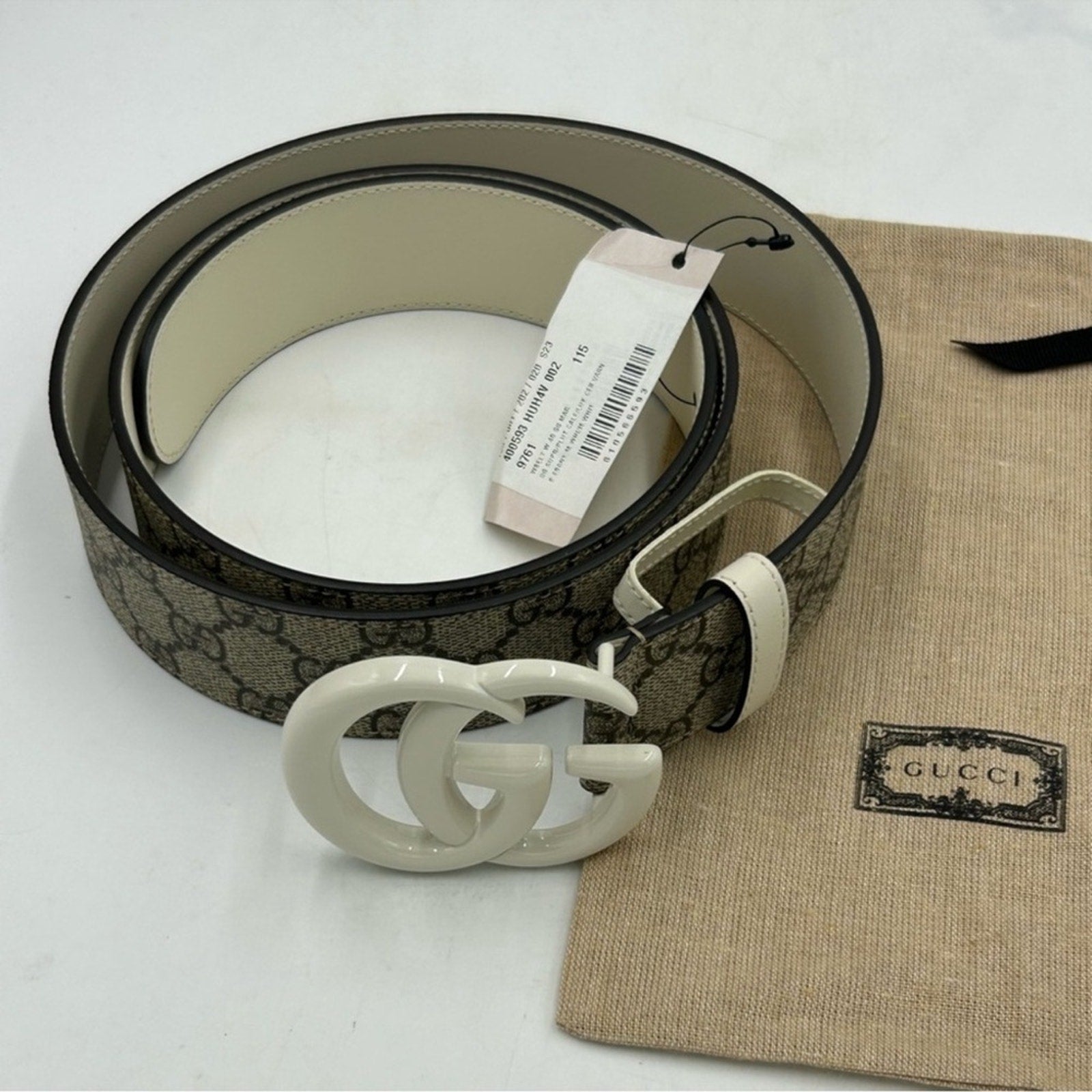 Men's Gucci GG supreme Marmont leather belt size 115 centimeters/46 inches