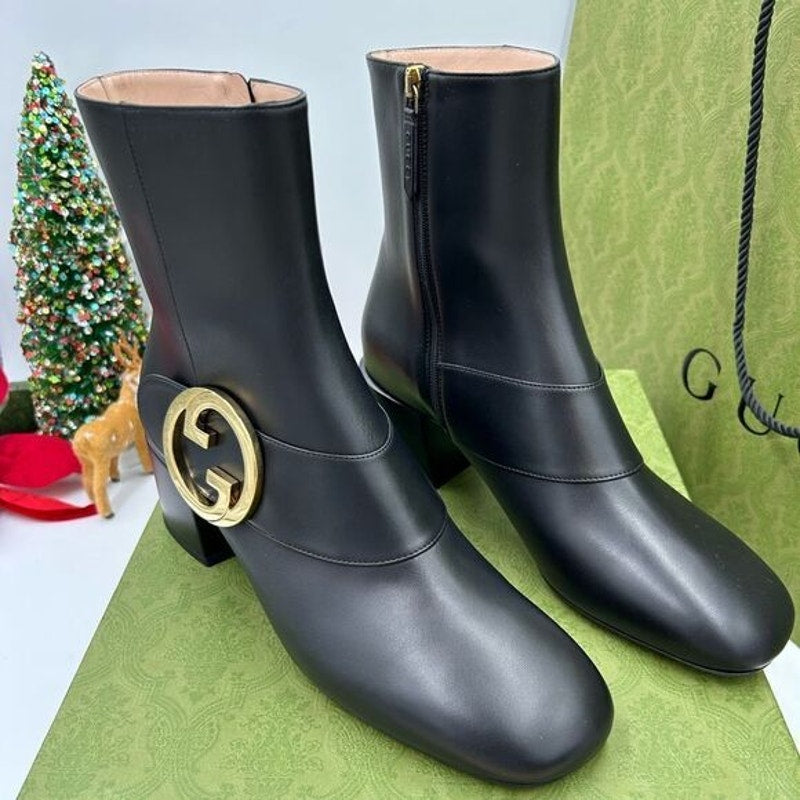 Women’s Gucci, Leather GG Blondie, 55 mm ankle boots size 41 made in Italy