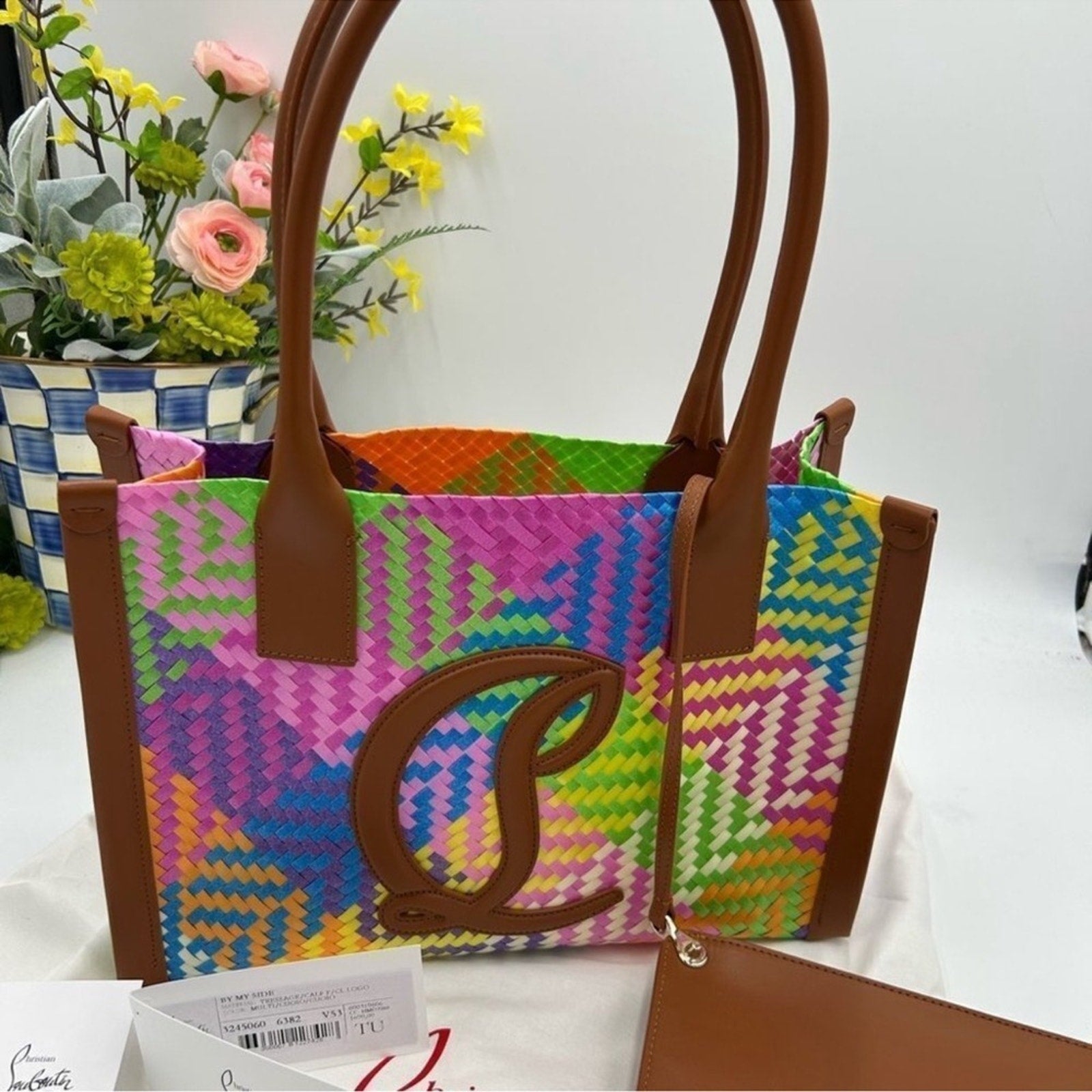 Women's Christian Louboutin side-by-side tote with removable pouch
Made in Italy