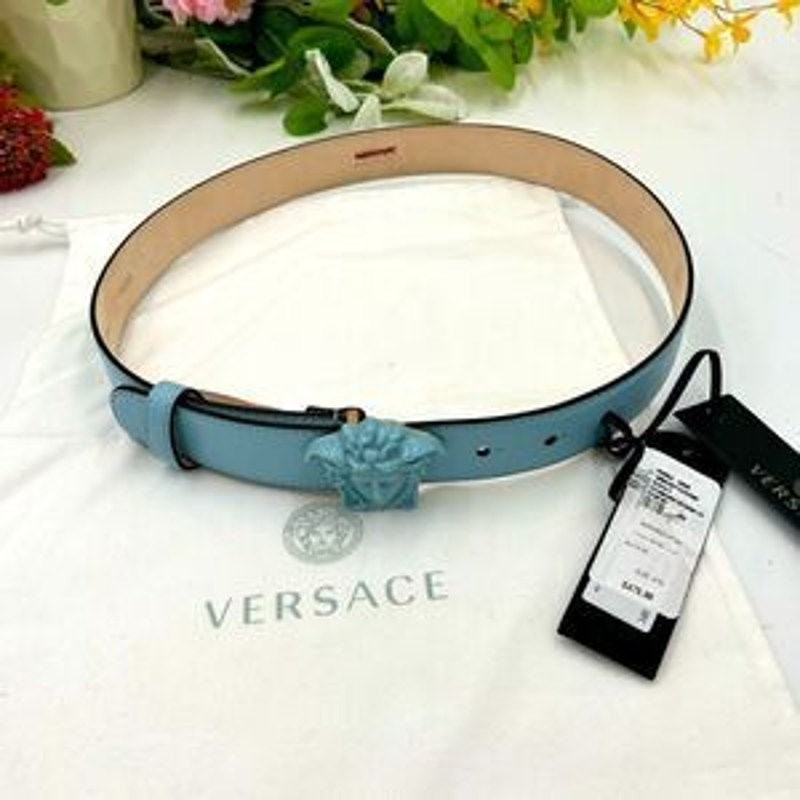 Women’s Versace medusa head leather belt size 75 cm made in Italy