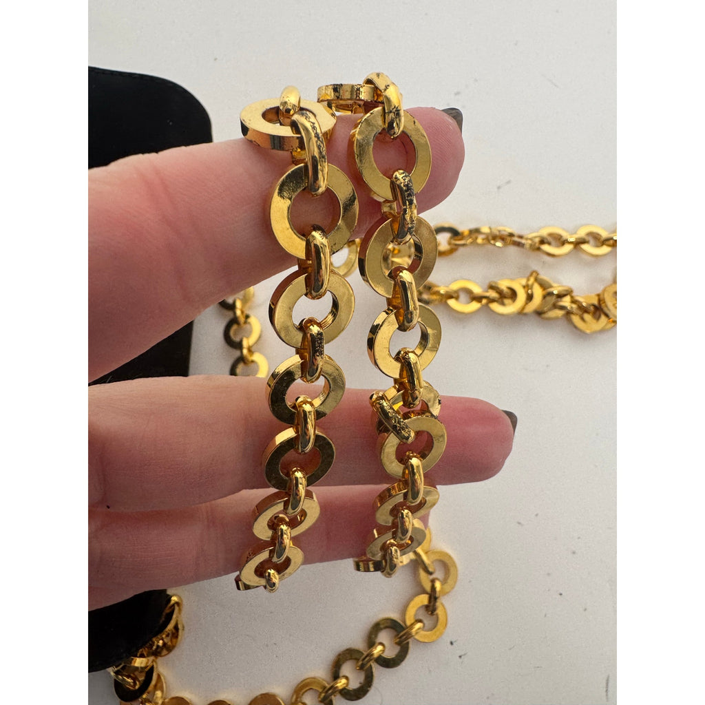 Ferragamo Black Ginny Suede Gold Removable Chain Shoulder Waist Belt Bag