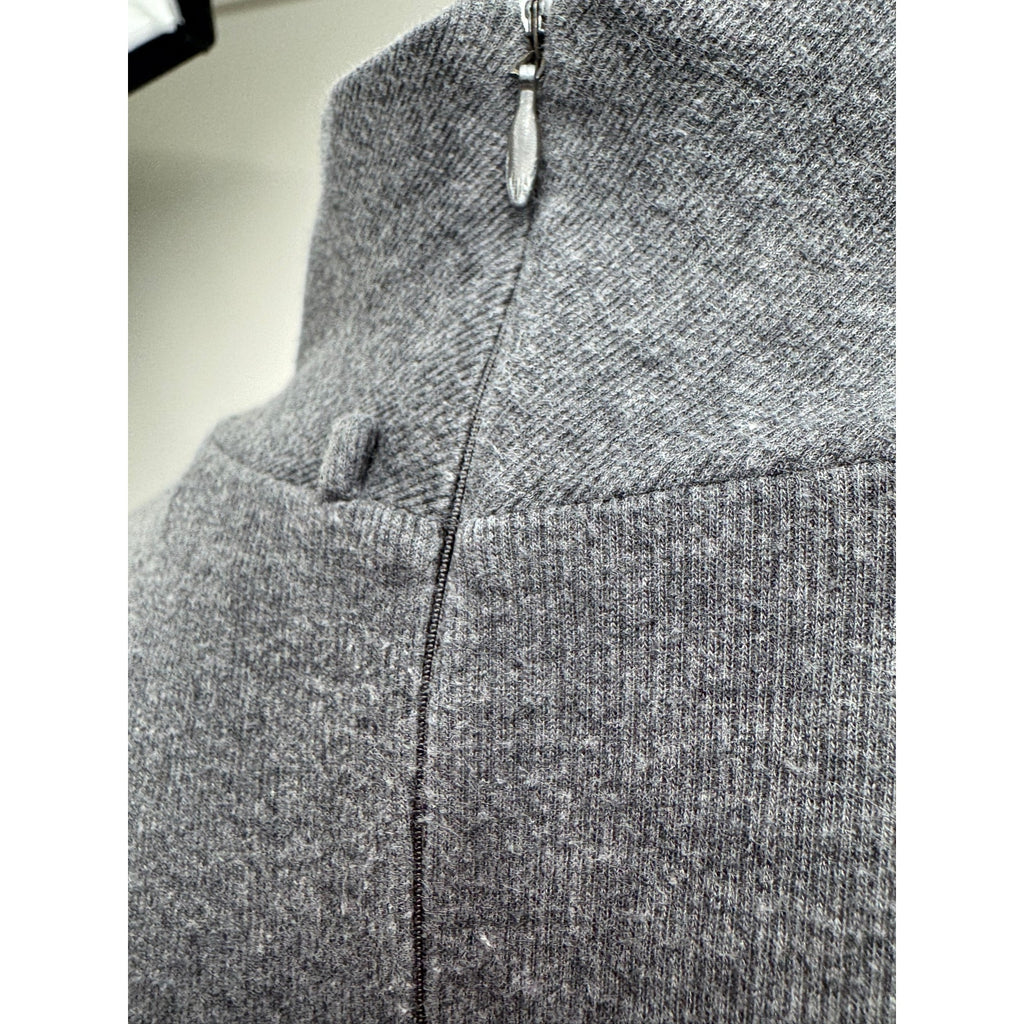 Brunello Cucinelli Grey Knit Mock Turtleneck Mini Dress Size XL Fits Size M