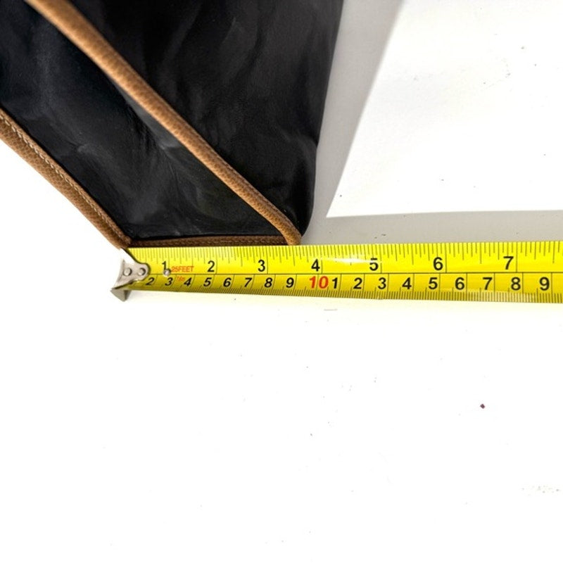 Loewe Black and Tan Leather Clutch