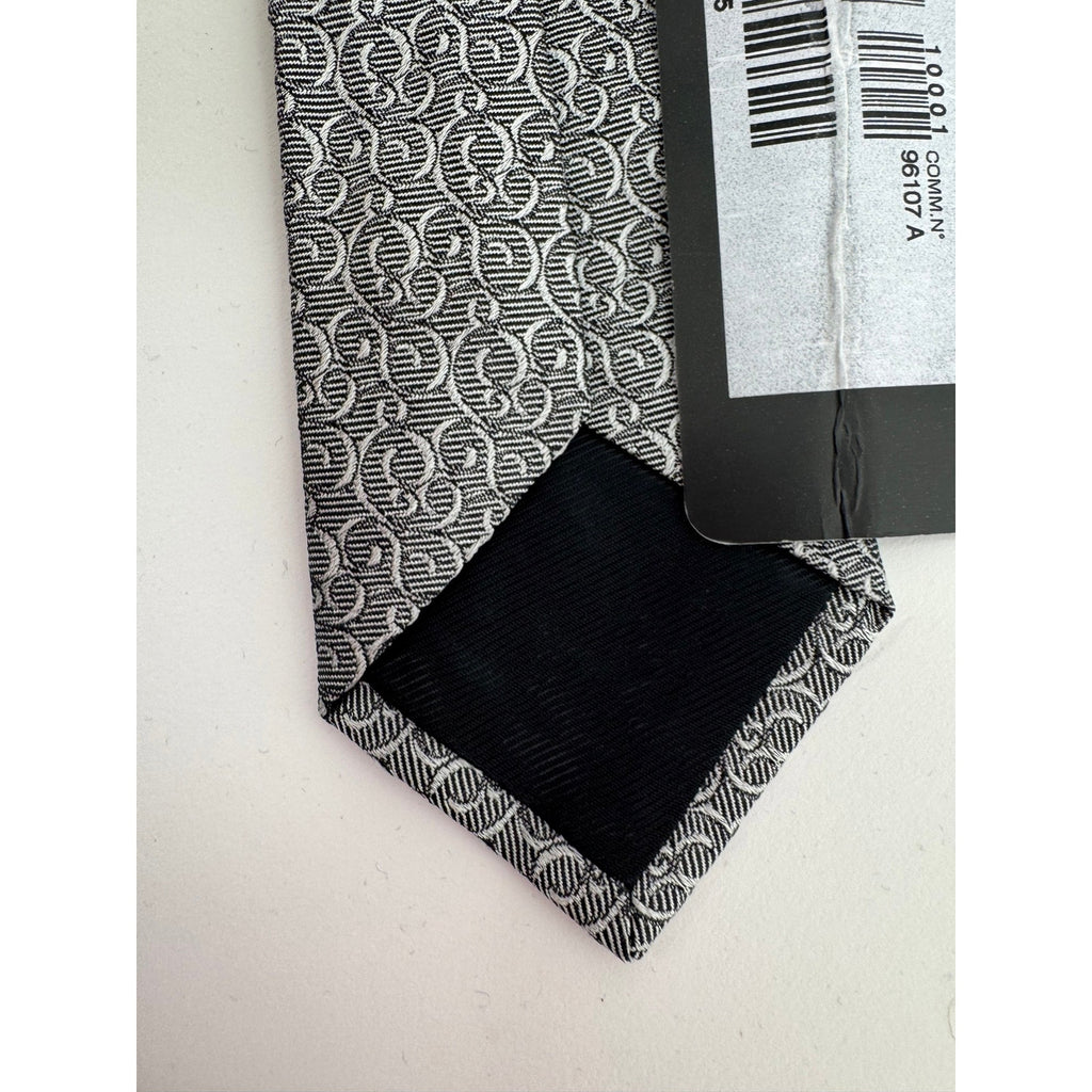Dolce & Gabbana NWT Men’s Silver Patterned Silk Tie Made in Italy