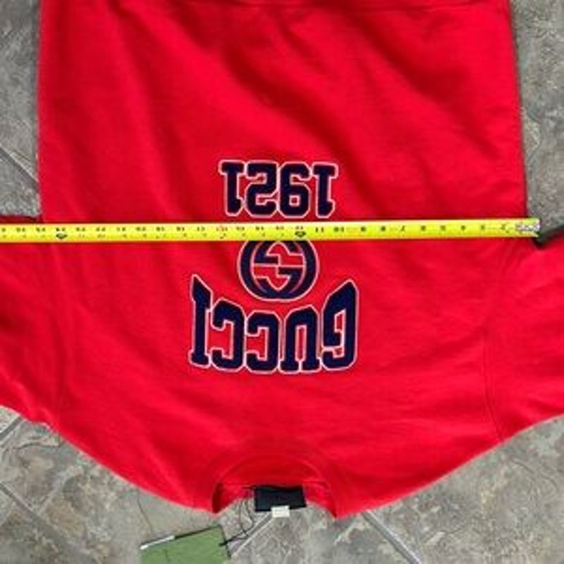 Men's Gucci logo embroidered cotton jersey sweatshirt, size XL made in Italy