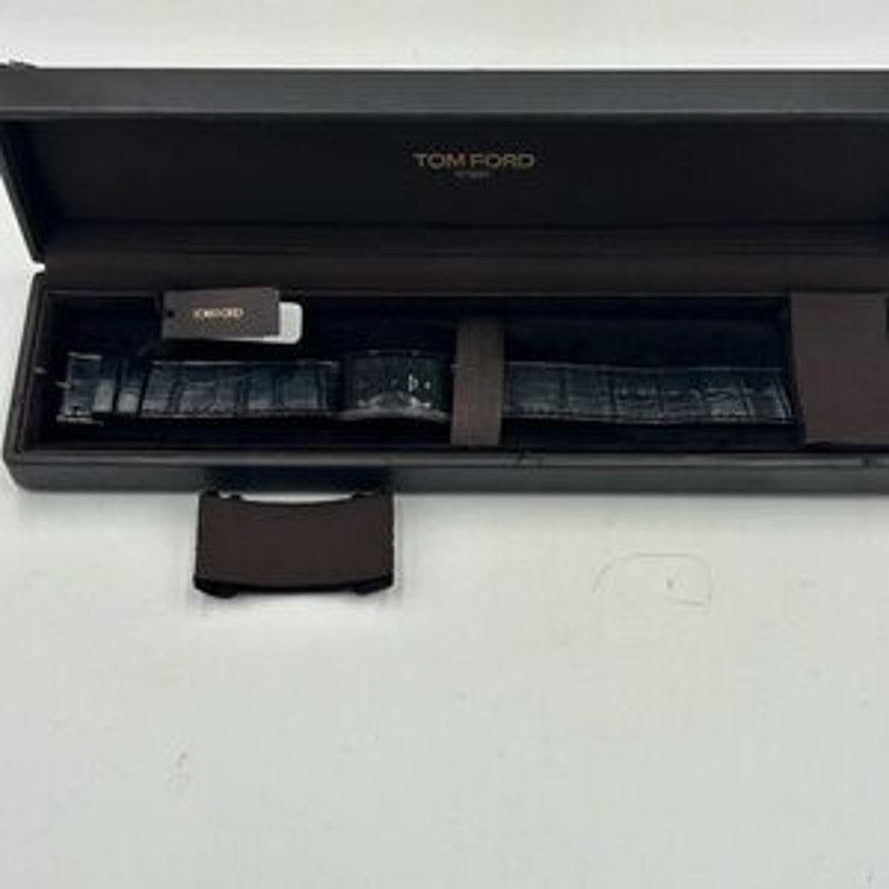 Tom Ford men's N001 Black Leather watch Swiss quartz movement NWT