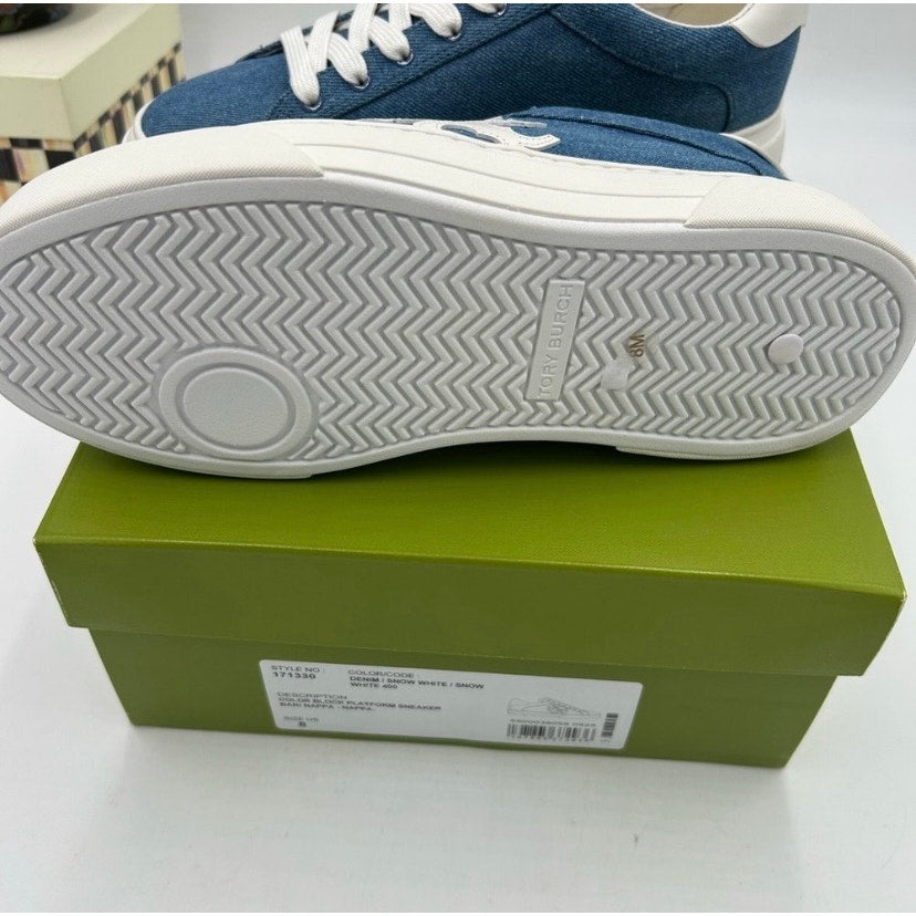 Women's Tory Burch platform denim sneakers size 8 US