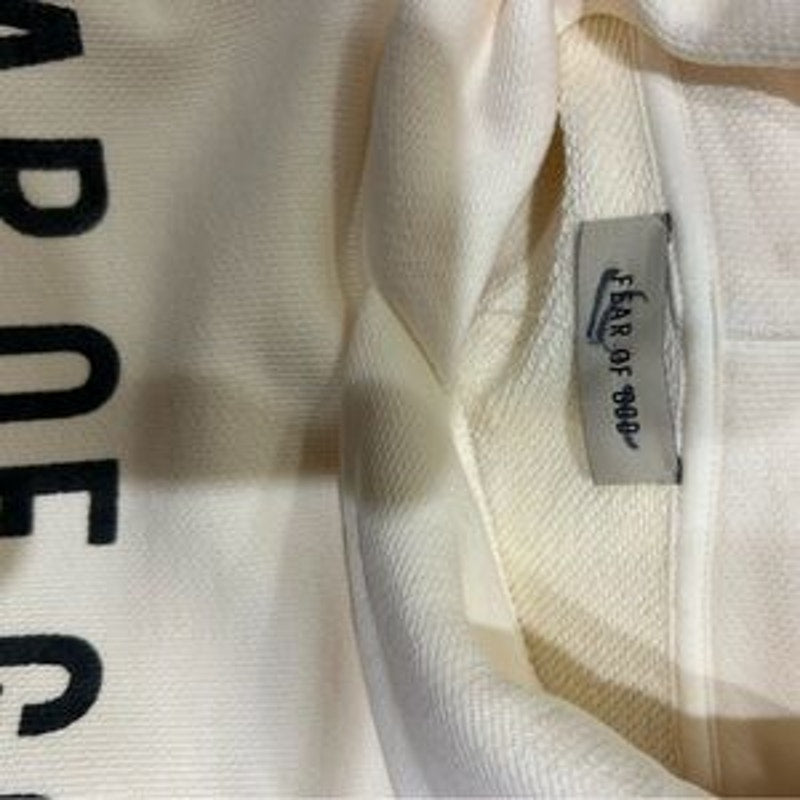 Men's Fear of God Cream French terry cotton Hoodie size XL