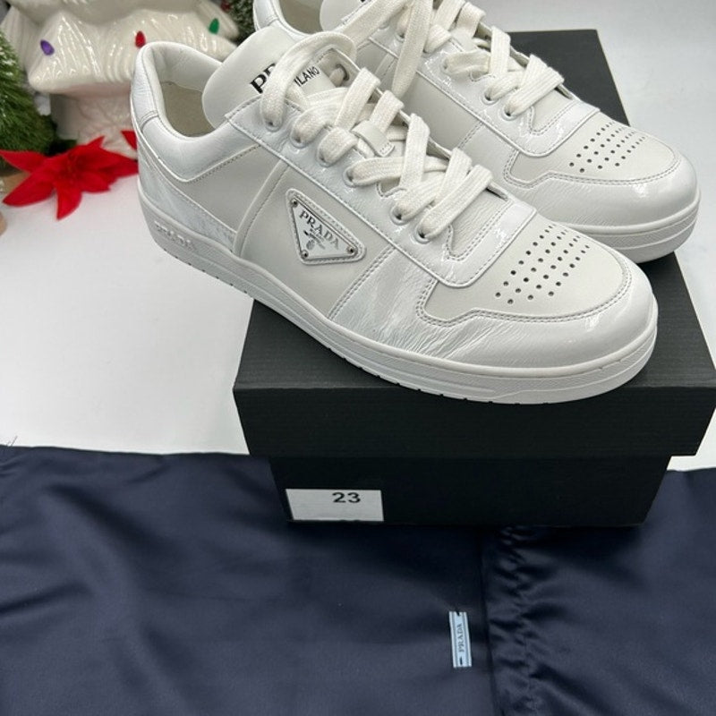 Men's Prada downtown leather sneakers size 7.5 fits 8.5 US made in Italy