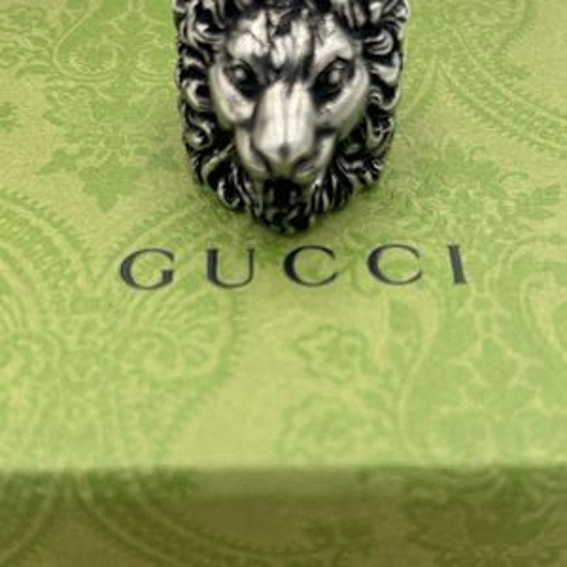 Gucci iconic Lionhead Sterling silver ring made in Italy size 10