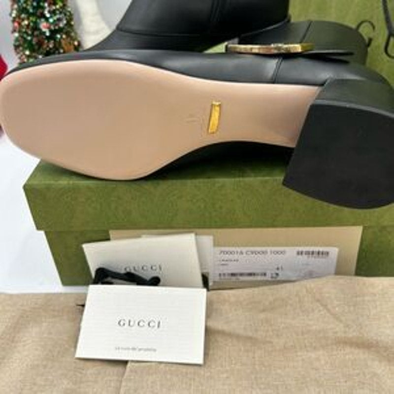 Women’s Gucci, Leather GG Blondie, 55 mm ankle boots size 41 made in Italy