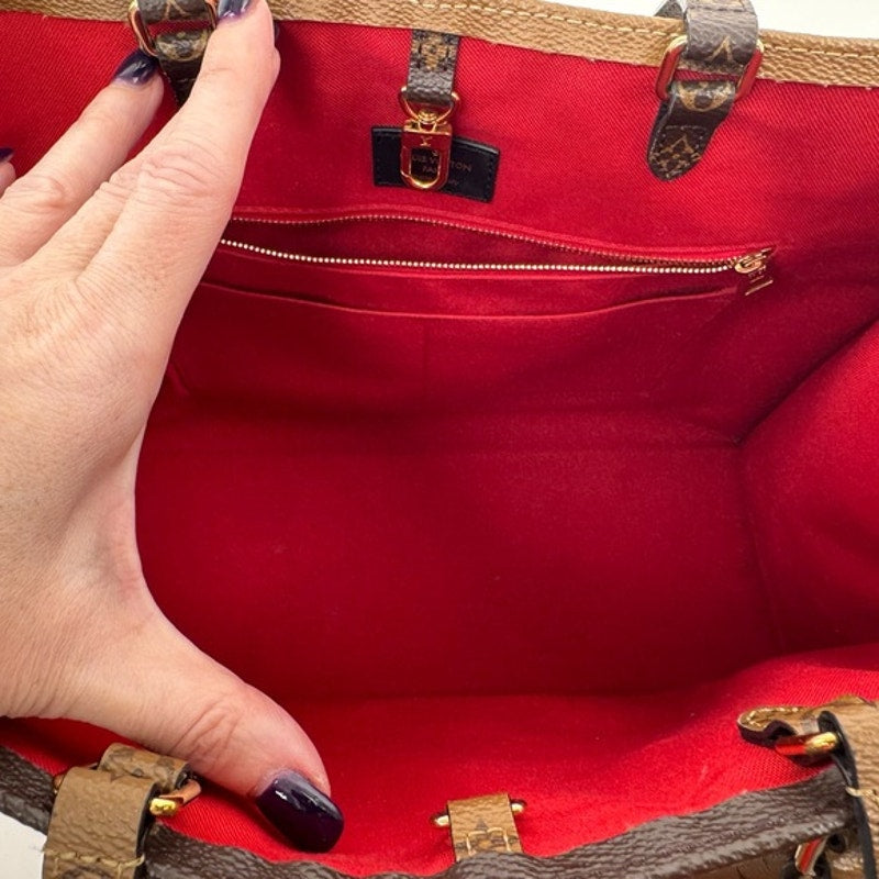Louis Vuitton On the Go Brown and Light Brown Monogram Large Tote
