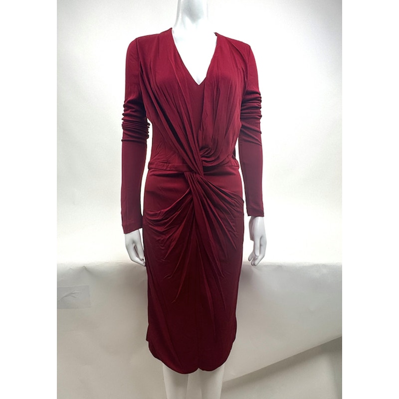 Gucci NWOT Red Gathered Dress Size XL Fits US 8/10 Made in Italy