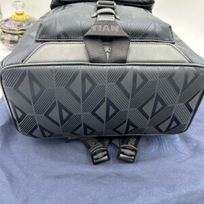 Dior Diamond dark black backpack made in Italy NWT