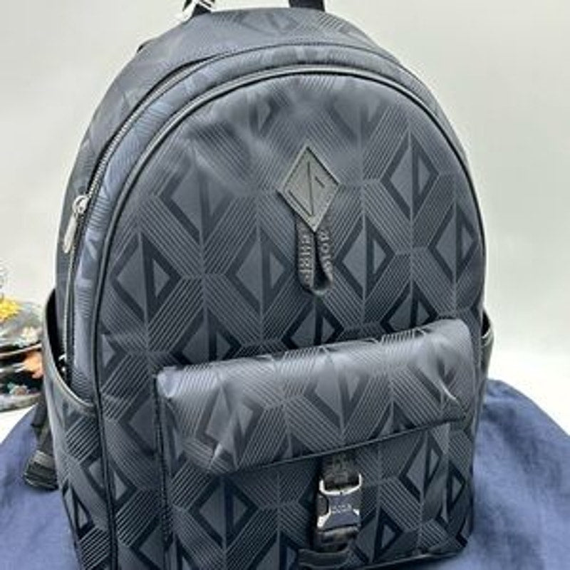 Dior Diamond dark black backpack made in Italy NWT