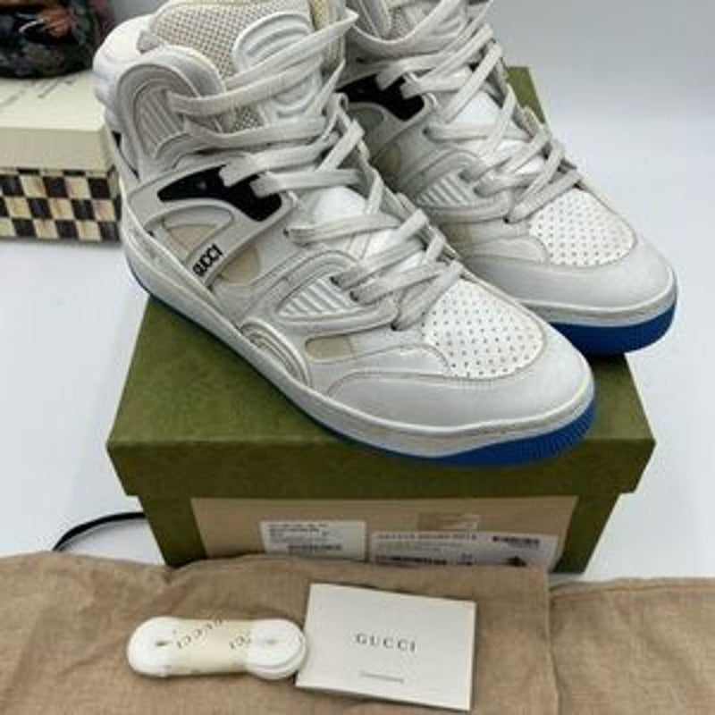 Women's Gucci interlocking G leather distressed sneakers size 37 made in Italy