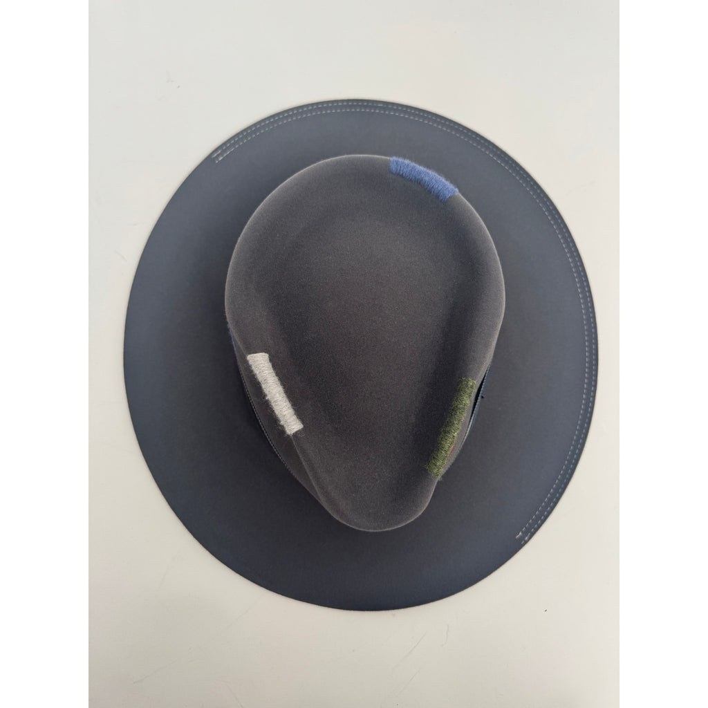 Nick Fouquet Matchstick Detail Beaver Felt Hat 7 5/8 61 Like New w/ Dust Bag