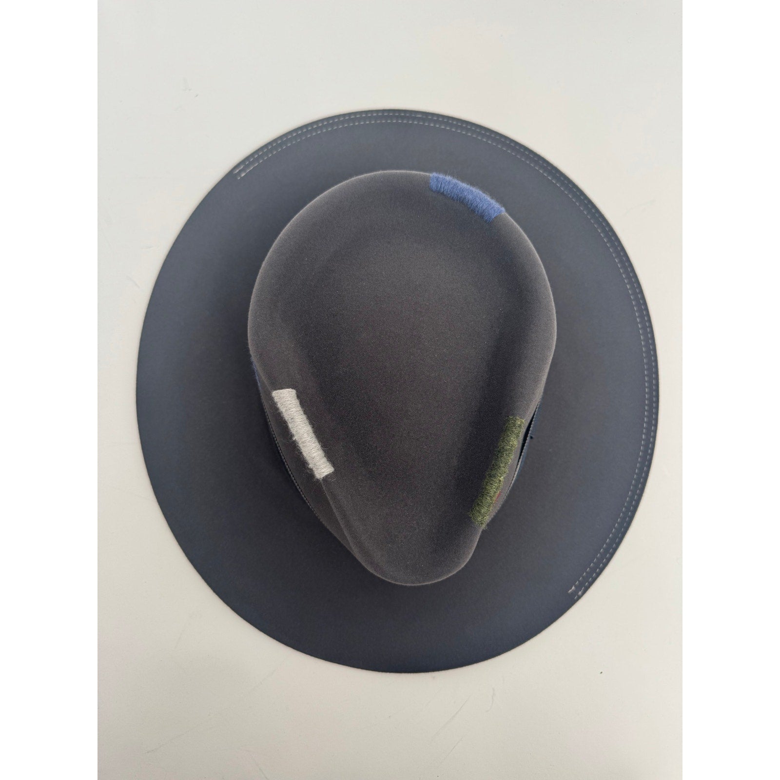 Nick Fouquet Matchstick Detail Beaver Felt Hat 7 5/8 61 Like New w/ Dust Bag