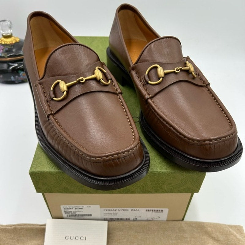 Men's Gucci Horsebit 1953 leather loafers size 11.5 fits 12.5 US made in Italy