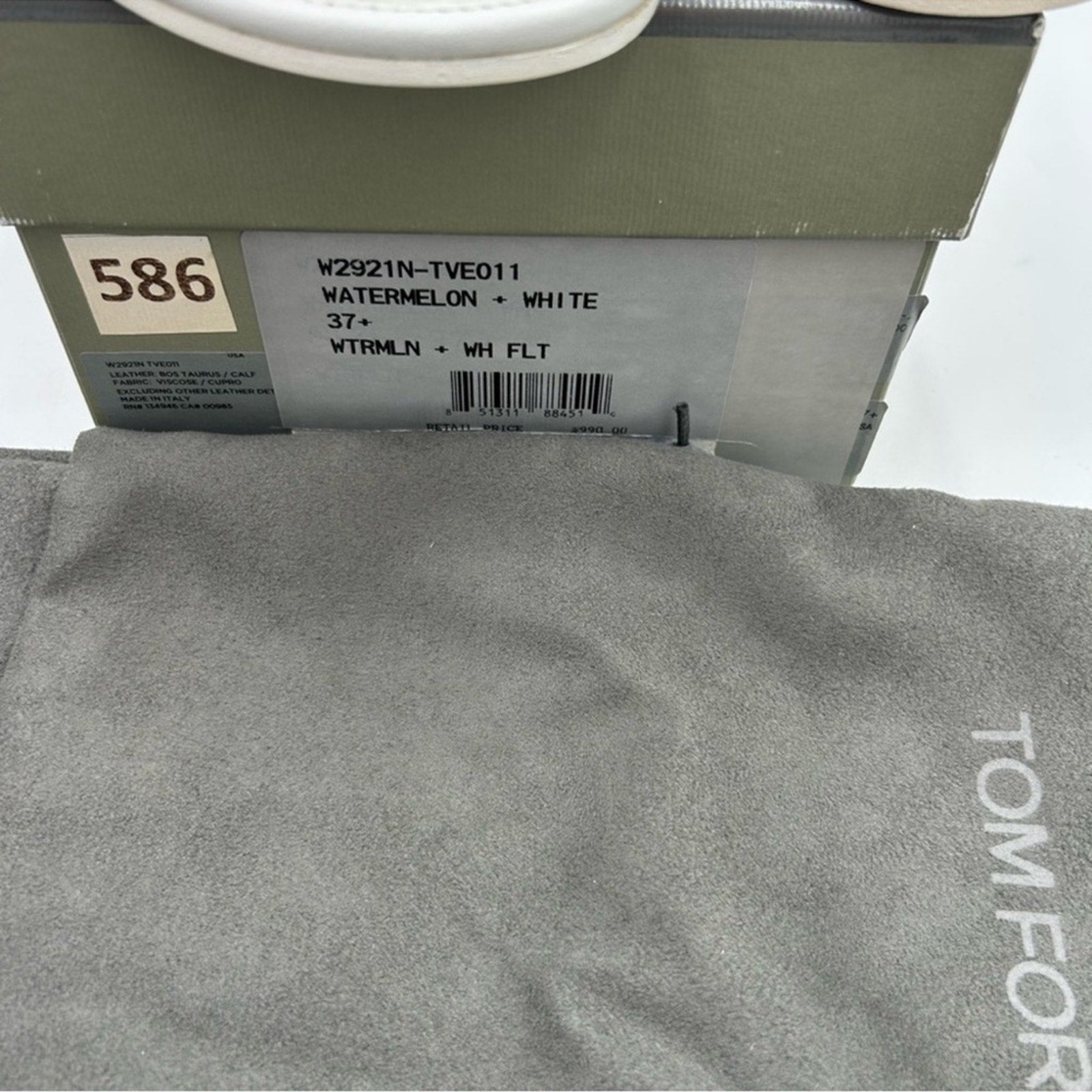 Women's Tom Ford Watermelon/White Flip-flop sandals 
Sizes 37.5 
Made in Italy