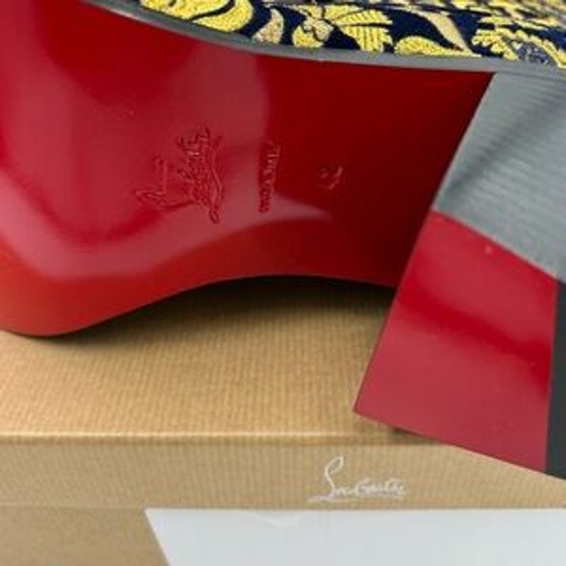 Christian Louboutin Mens LOUBI mystery OMERIC velvet with gold embroidery 42