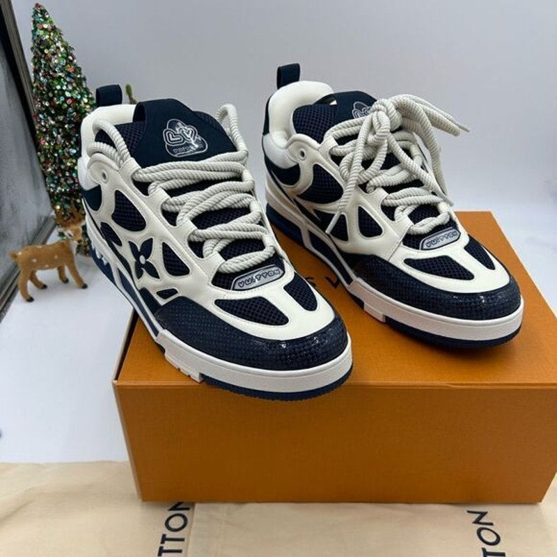 Men’s Louis Vuitton blue skate trainer sneakers size 11 fits 13 US made in Italy