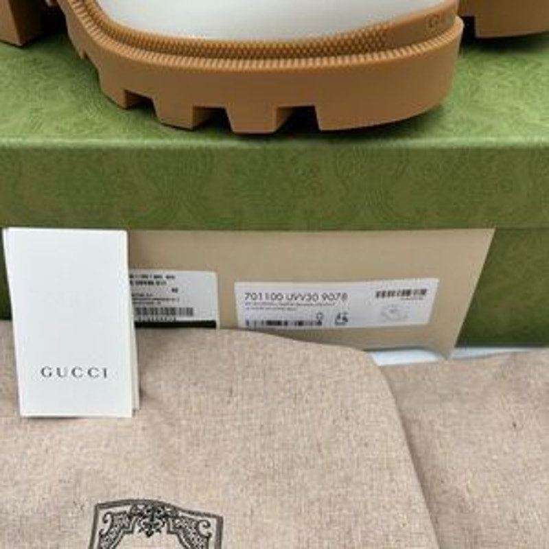Women’s Gucci, GG Supreme lug sole combat boots size 42 made in Italy