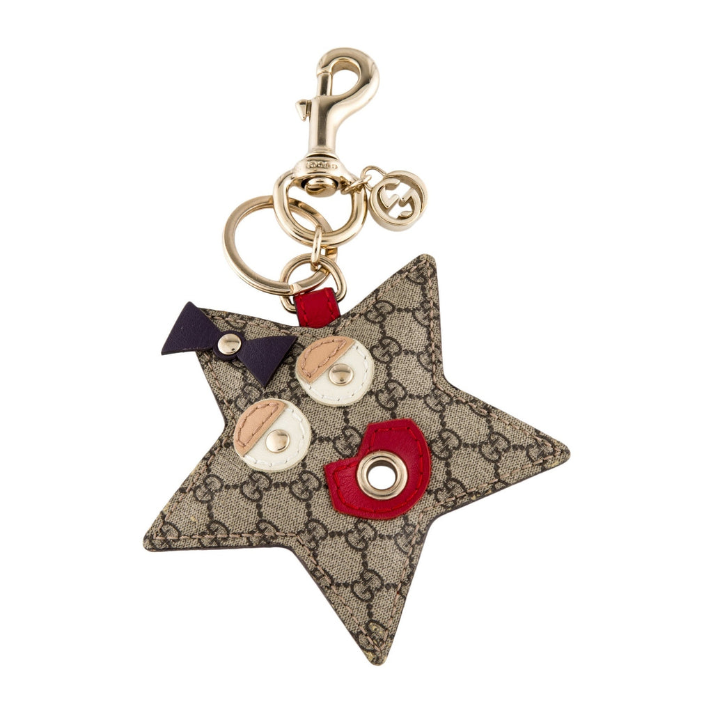 Gucci GG Supreme Star Coated Canvas Keychain