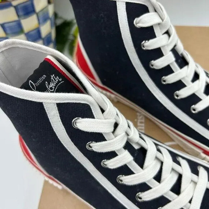 Men's Christian Louboutin, Pedro flat high top sneakers size 44