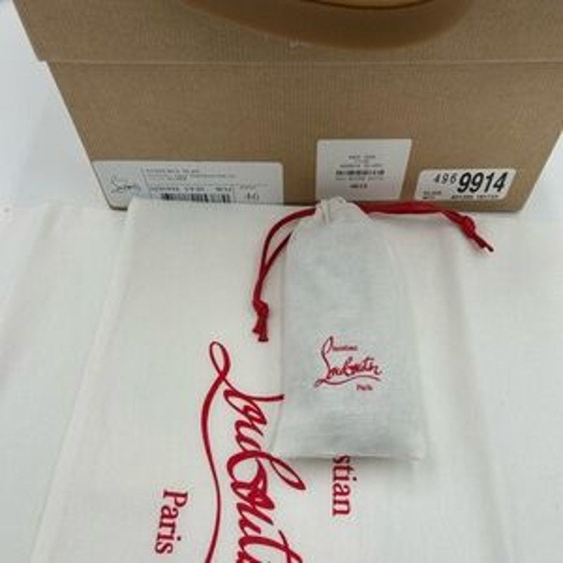 Men's Christian Louboutin TUTTI RUI low top silver leather sneakers size 46