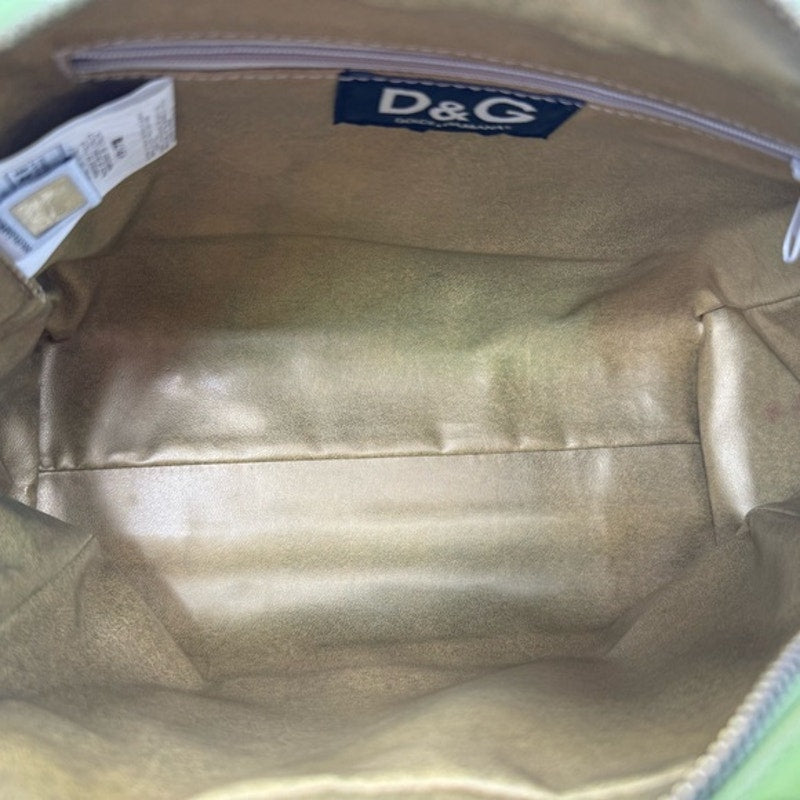 Dolce & Gabbana Runway Green leather w/ Brown exotic leather and gold hardware