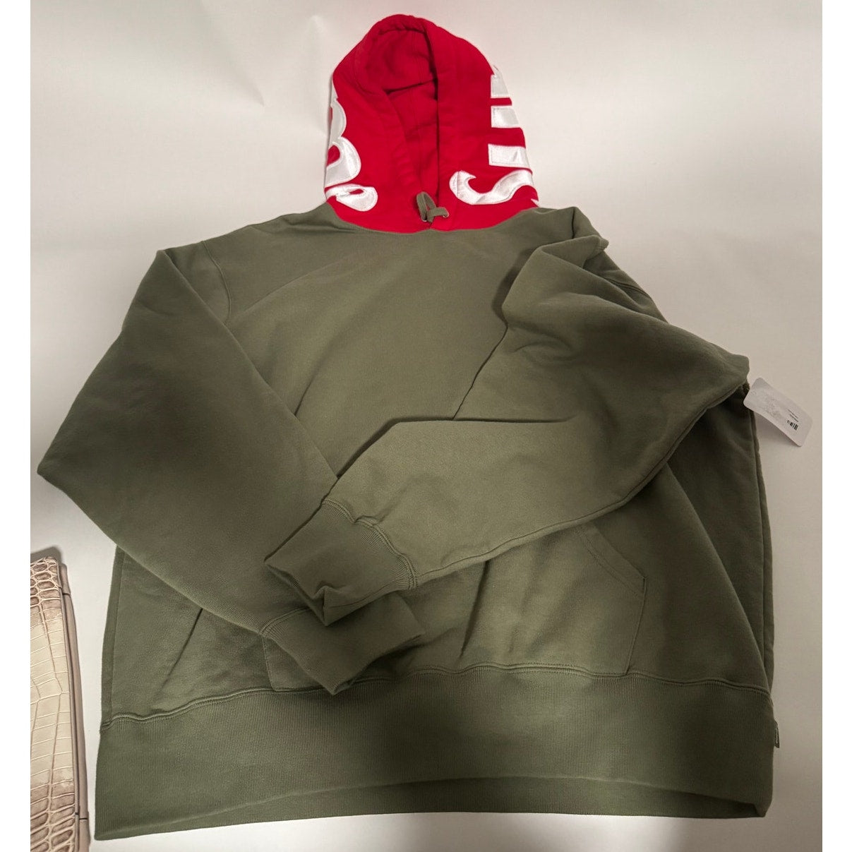 Supreme NWT Men's Light Olive 2021 Contrast Hooded Sweatshirt Size L