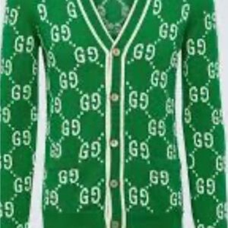Men's Gucci, GG intarsia cotton cardigan sweater size XL made in Italy