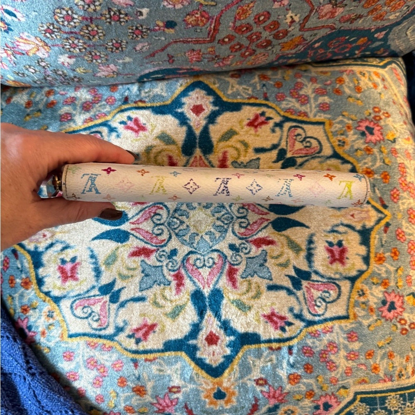 Louis Vuitton Takashi, Murakami collaboration, long zippy wallet w/pink interior