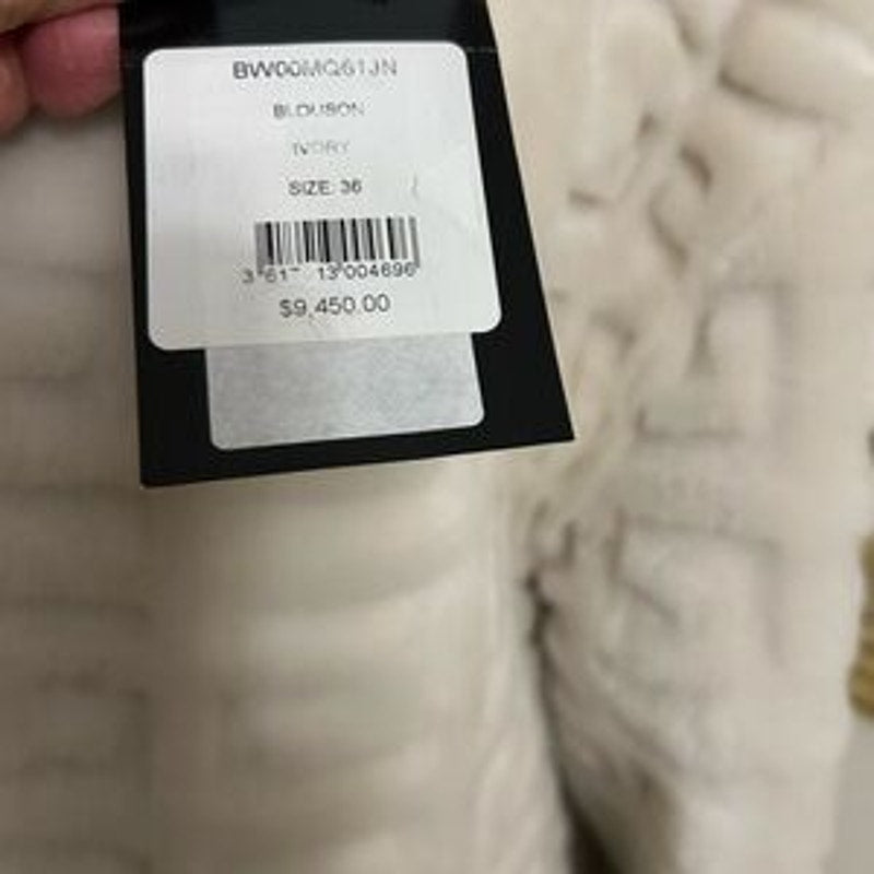 Women's Givenchy reversible dyed lamb fur hooded jacket in 4G pattern 36/4US