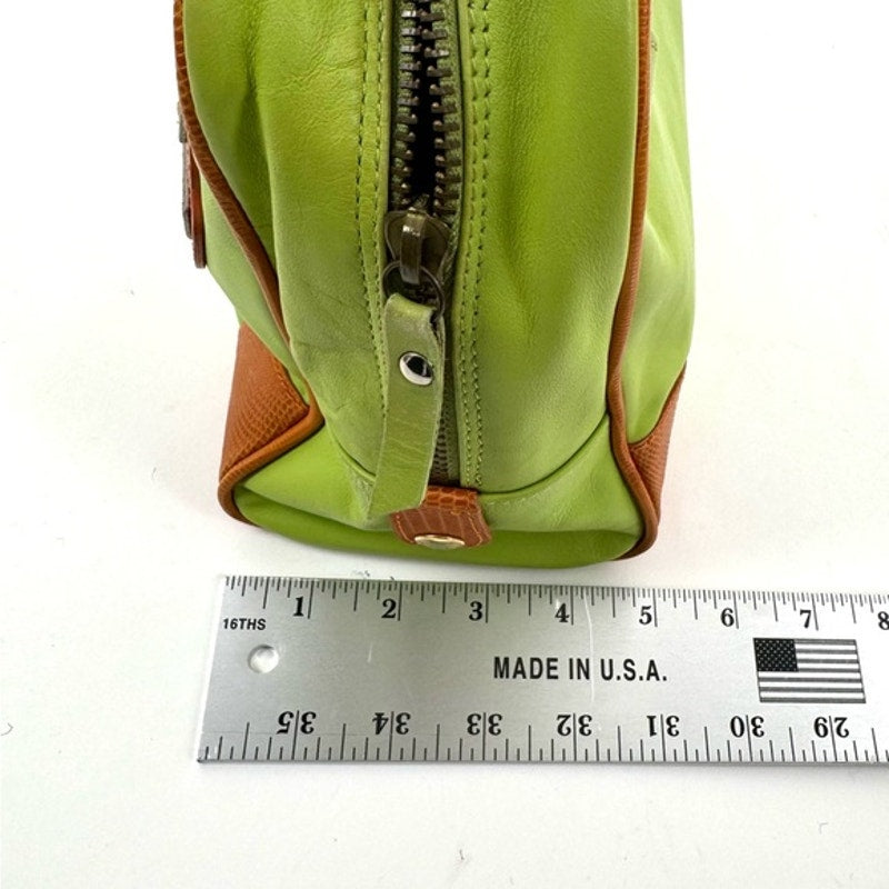 Dolce & Gabbana Runway Green leather w/ Brown exotic leather and gold hardware