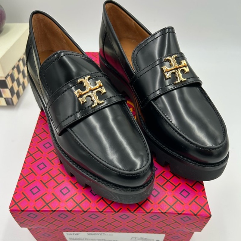 Women's Tory Burch Everly lug sole leather loafers size 8