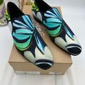 Men's Christian Louboutin, dandy, chick floral satin loafers size 42 made Italy