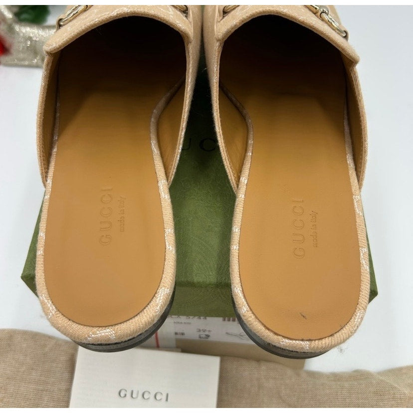 Women's Gucci GG canvas Princetown loafers size 39.5 made in Italy