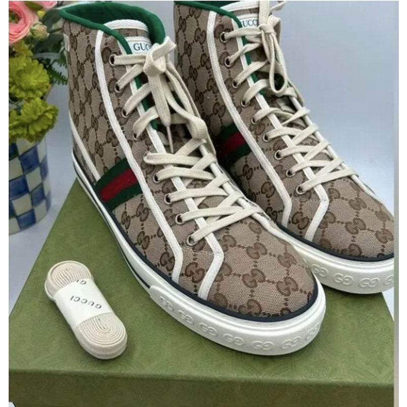 Men's Gucci tennis 1977 high top sneakers size 13 made in Italy
